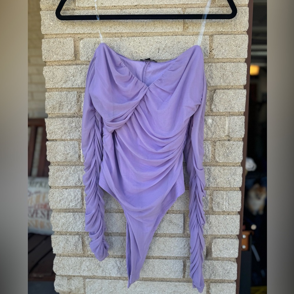 Lavender Ruched Bodysuit